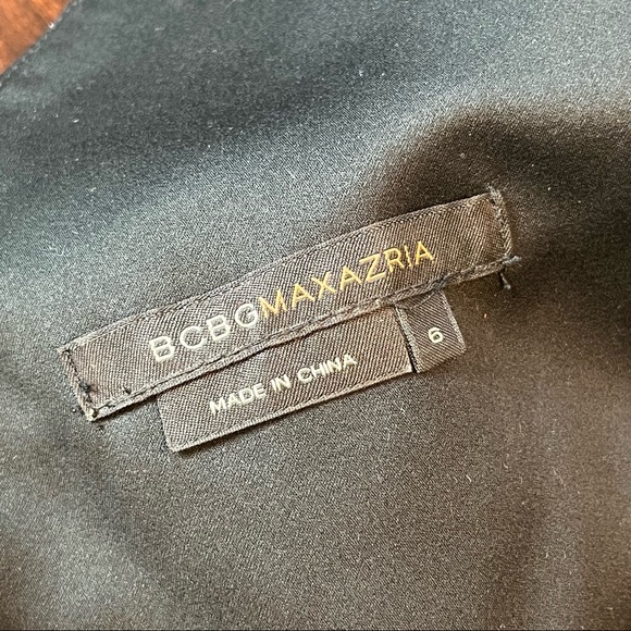 BCBGMaxAzria Black 100% Silk Bubble Skirt Cocktail Dress w/ Beaded Waist Sz 6 - Picture 16 of 17